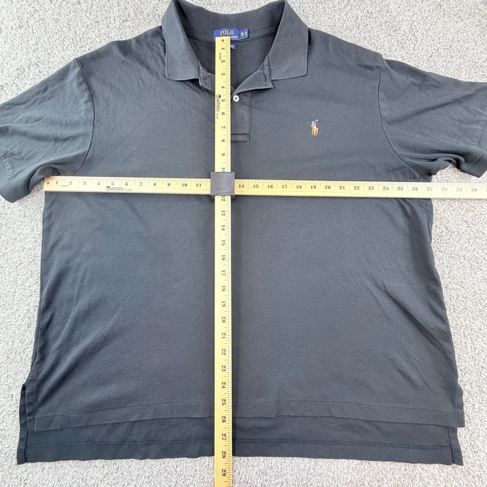 Polo Ralph Lauren Pima Soft Touch Polo Shirt‎ 2XB Black Classic Fit Minimalist